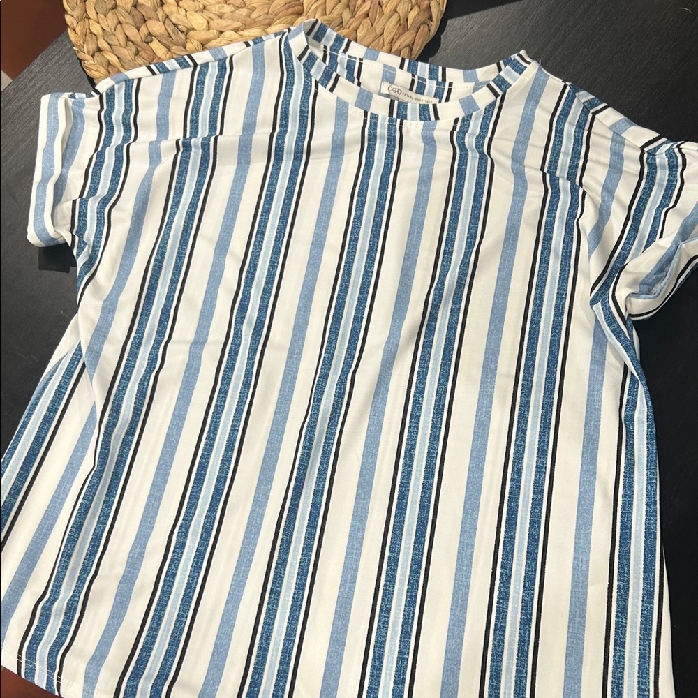 Striped Blue and White Shirt